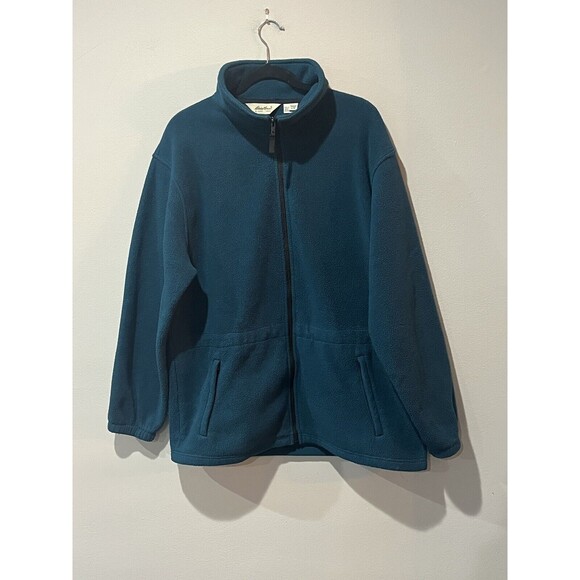 Vintage Eddie Bauer Jacket Women’s Large Full Zip Blue Green Pockets Canada - Picture 1 of 8